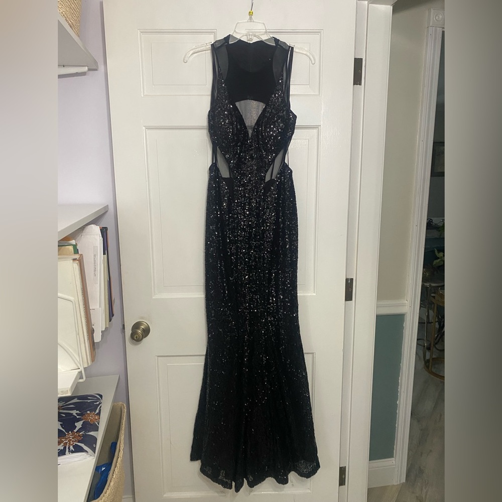 Faviana Black Sparkle Prom Dress
